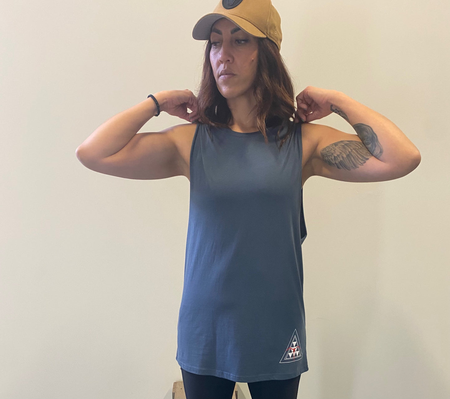 Ahi Kaa Muscle Tee-Petrol Blue image 1